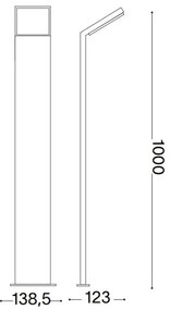 Ideal Lux - LED Vonkajšia lampa STYLE LED/8,5W/230V 4000K 100 cm CRI 90 IP54 antr