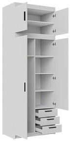 Šatníková skriňa Milica  (biela). Vlastná spoľahlivá doprava až k Vám domov. 1122598