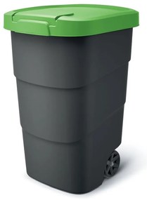 Záhradná nádoba s odolnými kolieskami, 95 l, zelená / antracit