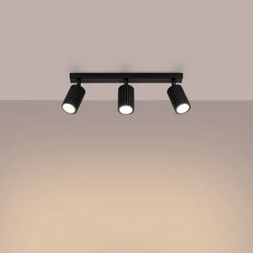 Sollux SL.1581 - Bodové svietidlo KARBON 3xGU10/10W/230V čierna