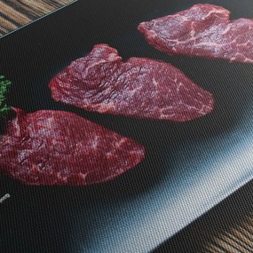 Obraz mäsa na tanieri (90x60 cm)