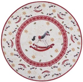 Koberec Toy's Delight Villeroy & Boch Rocking Horse krémový / červený kruh