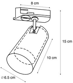Moderný reflektor Gunmetal s čírym sklom pre koľajnicový systém 1-fázový - Iconic Lloyd