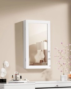 Nástenná šperkovnica so zrkadlom JEWELIA WALL, biela