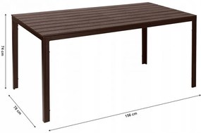Záhradný cateringový stôl, 156 x 78 cm, hnedý