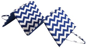 Bielo-modrý záhradný sedák na ležadlo 49x137 cm Zig Zag – B.E.S.