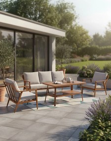 Záhradná nábytková súprava Tulum – hliníková, s 3-miestnou pohovkou a vysokým stolíkom