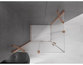 Mexen Velar Duo, sprchový kút s posuvnými dverami 100 x 90 cm, 8mm sklo námraza, medená matná, 871-100-090-32-65