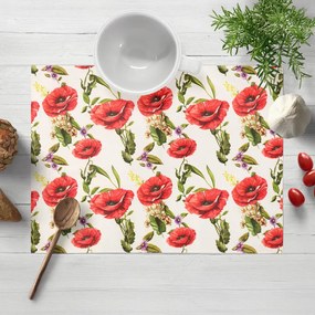 Biante Dekoračné prestieranie na stôl PML-101 Vlčie maky na bielom 30x40 cm