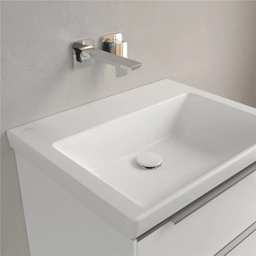 VILLEROY &amp; BOCH Subway 3.0 umývadlo na skrinku bez otvoru, bez prepadu, 600 x 470 mm, Stone White, s povrchom CeramicPlus, 4A7063RW