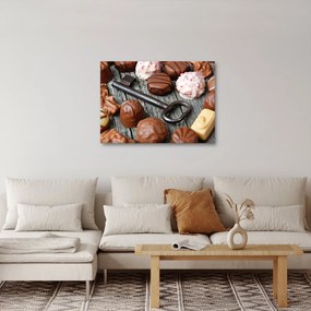 Obraz čokolády a kľúče (70x50 cm)