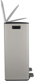 Taupe oceľový odpadkový kôš 2x30 l na triedený odpad/nášľapný Aliya – Spirella
