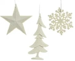 Vianočná ozdoba stromček biely 6x15 cm