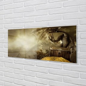 Obraz plexi Dragon horské mraky zlato 120x60 cm