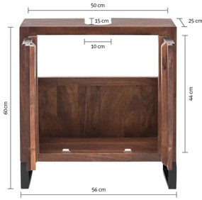 furniture-nabytek.cz - Masívna skrinka pod umývadlo Sydney z akácie, lakovaná, hnedá – 56×25×60 cm