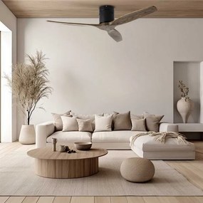ZEVENTI - Stropný ventilátor SPELLO Wi-Fi Tuya čierna/dub + diaľkový ovládač