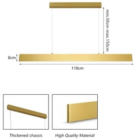 Brilagi - LED Stmiev. luster na lanku SLIMLINE LED/40W/230V 3000-6000K zlatá + DO