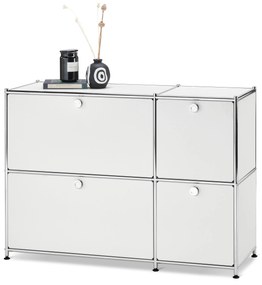 Odkladacia skrinka »CN3« so 4 výklopnými dvierkami, biela