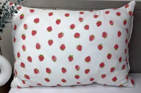 INTERMEDIC SK Mušelínová obliečka na vankúš Jahôdky 40x40 cm – 100 % bavlna