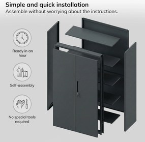 Megan Antracytowy - szuflada podwójna 195 cm