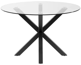 Guľatý jedálenský stôl so sklenenou doskou Kave Home, ø 119 cm