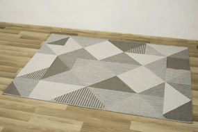 Šnúrkový koberec Foggia 16719/631 romby - sivý / krém