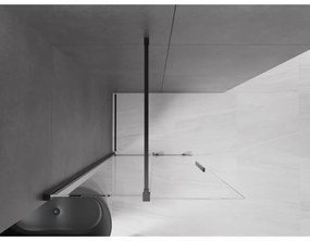 Mexen Velar, posuvné dvere do otvoru typ Walk-In 120 cm, 8mm číre sklo, čierna matná, 871-120-000-03-70