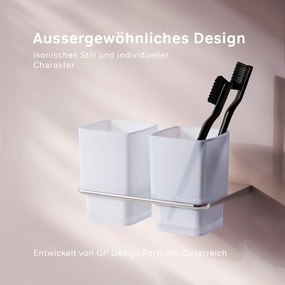 Sklenený pohár na zubné kefky AM.PM Inspire 2.0 AIB343400 nástenný, dvojitý, chróm