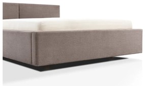 Svetlohnedá čalúnená dvojlôžková posteľ bez roštu 140x200 cm Cube – Meise Möbel