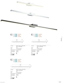 Redo01-3270-LED Kúpeľňové osvetlenie zrkadla ASTON LED/12W/230V CRI90 IP44 čierna