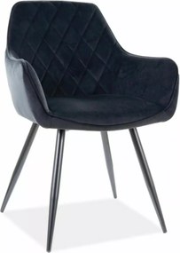 SI Stolička Linea Velvet čierna