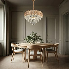 Toolight Toolight, krištáľové stropné svietidlo 50cm, 7xE14, G054-CP, zlatá, OSW-08948