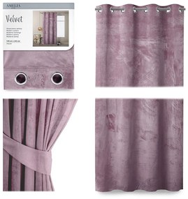 Záclona AmeliaHome Velvet II fialovo/ružový, velikost 140x245