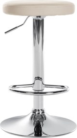Barová stolička Ponte - koženka, chróm rám - Krémová