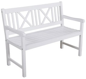 Biela drevená záhradná lavica Malmö – Garden Pleasure