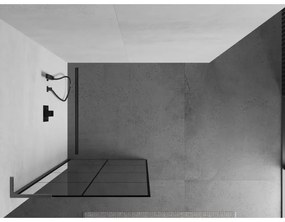 Mexen Kioto L, sprchová zástena Walk-In 70 x 200 cm, 8mm číre sklo čierny vzor, grafitový profil, 800-070-103-66-77