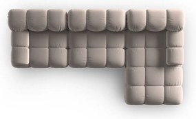 Svetlohnedá zamatová modulárna rohová pohovka (pravý roh) Bellis – Micadoni