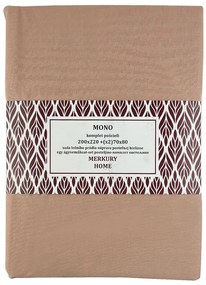 Obliečky Mono bavlna svetloružová 220x200 + (2) 70x80 Merkury Home