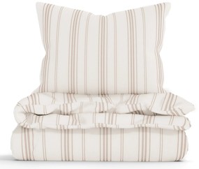 Predĺžené bavlnené obliečky Natural - Prúžky béžové