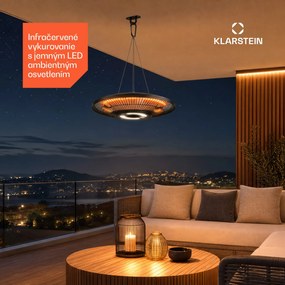 Klarstein LumiHeat infračervené stropné vykurovanie | 2000 W | 15 m² | LED svetlo | 42 cm x 42 cm