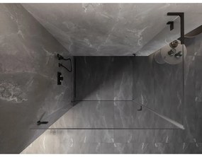 Mexen Lunar-B L sklápací sprchový kút ľavý 95 x 90 cm, číre sklo, čierna matná, 832L-095-090-70-00-L