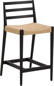 Čierna/v prírodnej farbe barová stolička z dubového dreva (výška sedadla 65 cm) Analy – Kave Home