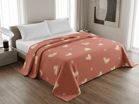 Prehoz na posteľ ORANGE HEART, ružový Rozmer: 220 x 240 cm