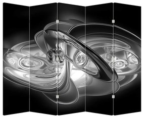 Paraván - Moderné šedé abstrakcie (210x170 cm)