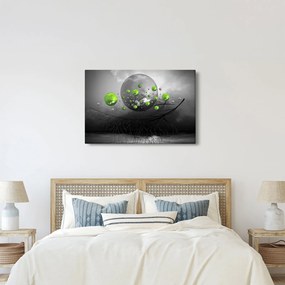 Obraz zelených abstraktných gulí (90x60 cm)