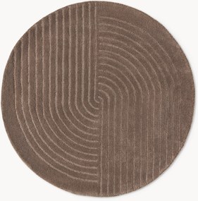 Okrúhly ručne tuftovaný vlnený koberec Mason
