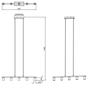 Reality - Luster na lanku VANNES 5xE27/40W/230V