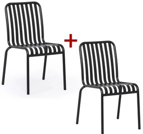 Kovová bistro stolička RENO, 1+1 ZADARMO, na vonkajšie použitie, grafit