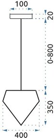 Toolight - Závesná lampa 1xE27 DIAMENT 392197, čierna, OSW-08570