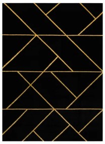 Koberec EMERALD exkluzívny 1012 glamour, sty geometrický čierny / zlatý